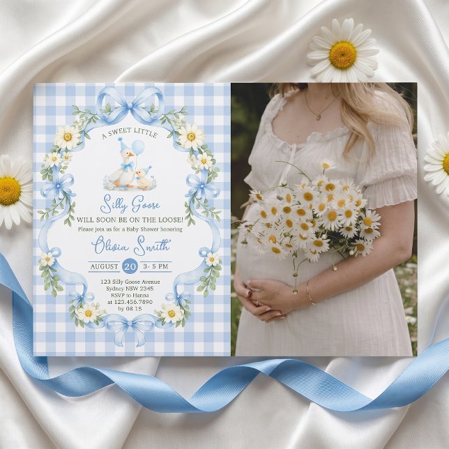 Invitation pour Baby Shower Garçon Ruban Bleu Sill (Créateur téléchargé)