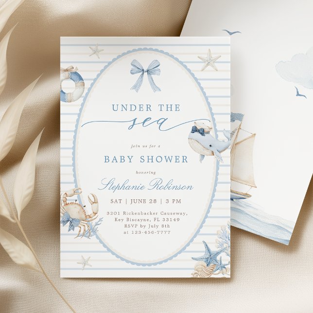 Invitation pour Baby Shower Garçon Sous l'Océan (Créateur téléchargé)