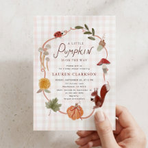 Invitation pour Baby Shower Gingham Petite Citroui