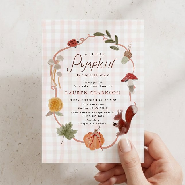 Invitation pour Baby Shower Gingham Petite Citroui (Créateur téléchargé)