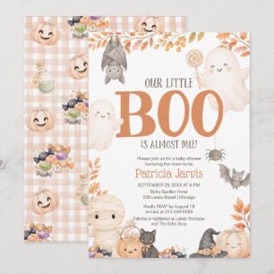Invitation pour Baby Shower Halloween Little Boo