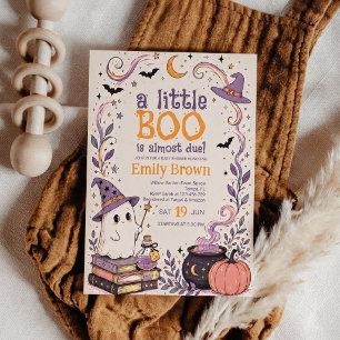 Invitation pour Baby Shower Halloween Little Boo