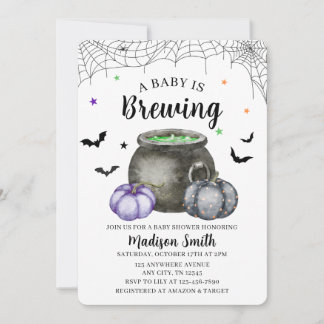 Invitation pour Baby Shower Halloween « Un bébé es