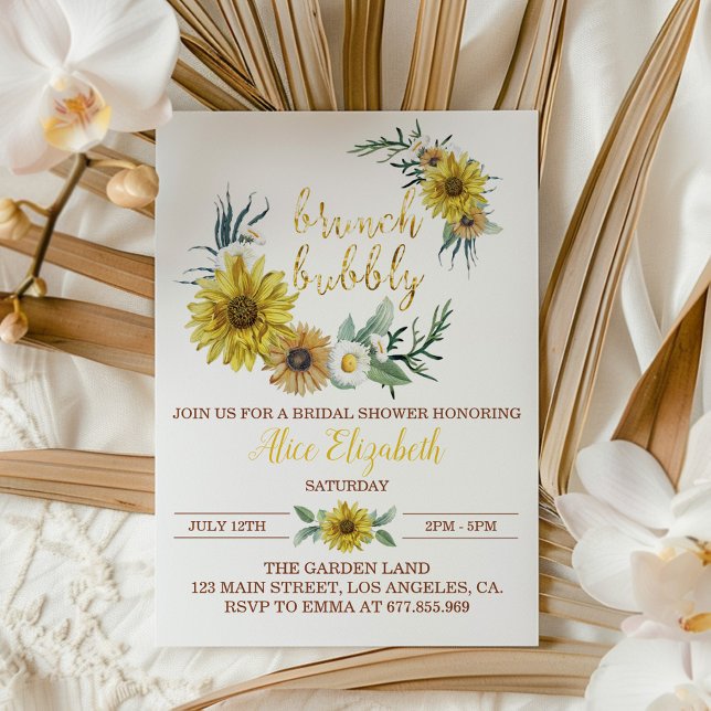 Invitation pour Baby Shower Honey Bee Sunflower (Créateur téléchargé)