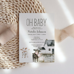 Invitation pour Baby Shower Les Animaux de la Peti
