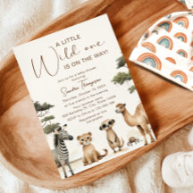 Invitation pour Baby Shower Les Animaux de Safari