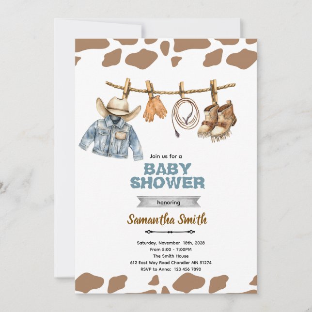 Invitation pour Baby Shower Little Camper (Devant)