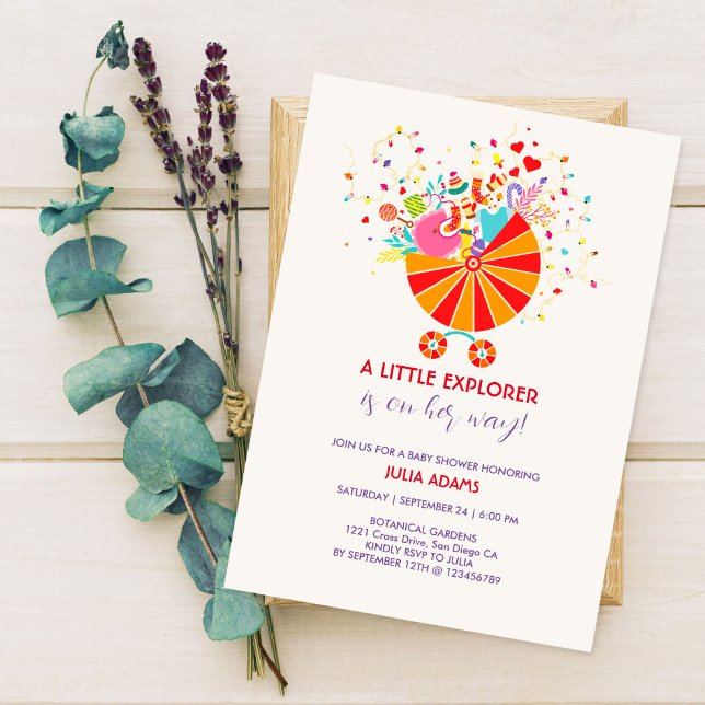 Invitation pour Baby Shower Little Explorer (Créateur téléchargé)