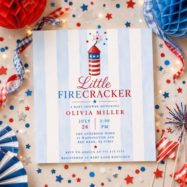 Invitation pour Baby Shower Little Firecracker (Créateur téléchargé)