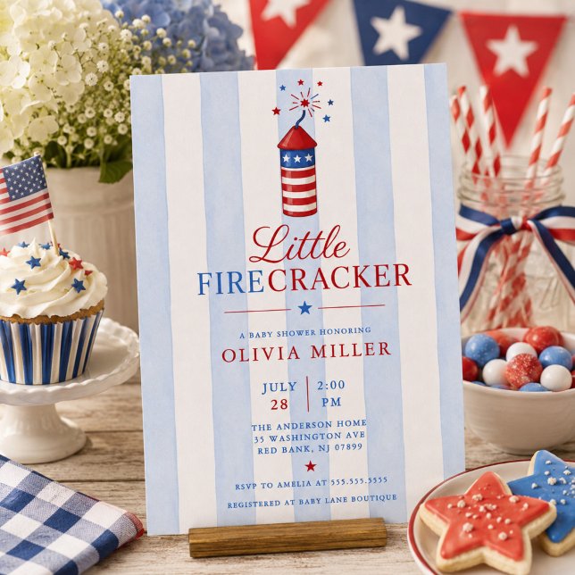 Invitation pour Baby Shower Little Firecracker (Créateur téléchargé)