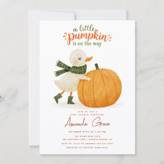 Invitation pour Baby Shower Little Pumpkin Fall
