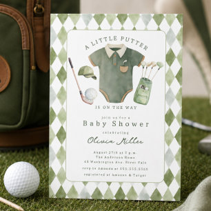 Invitation pour Baby Shower Little Putter