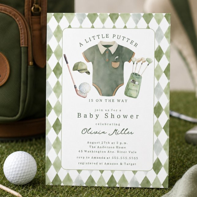 Invitation pour Baby Shower Little Putter (Créateur téléchargé)