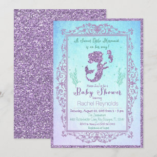 Invitation pour Baby Shower Mermaid Under the Sea