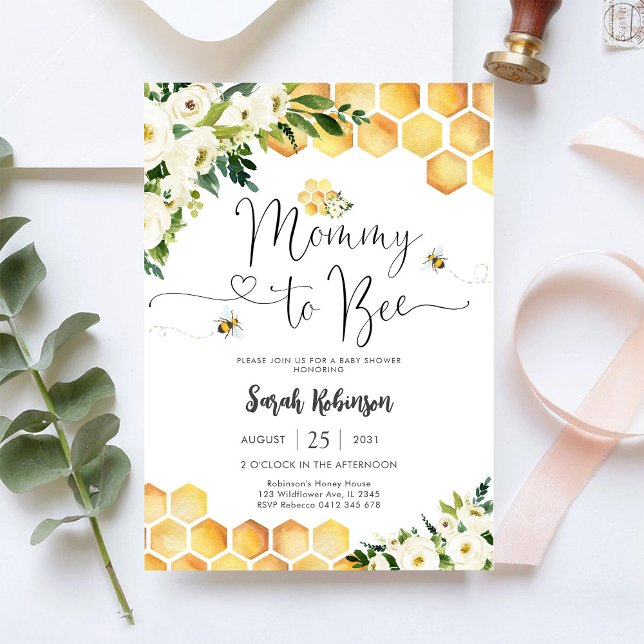 Invitation pour Baby Shower Mommy to Bee (Créateur téléchargé)