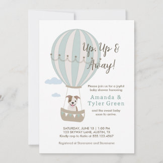 Invitation pour Baby Shower Montgolfière avec Chie