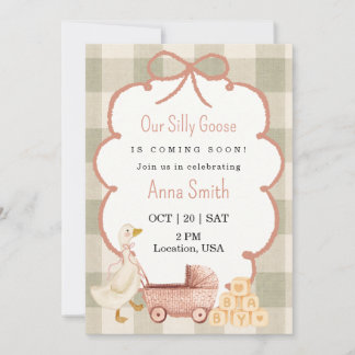 Invitation pour Baby Shower "Oie Sotte"