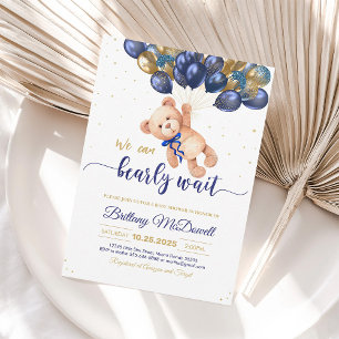 Invitation pour Baby Shower Ours en Peluche Ballon