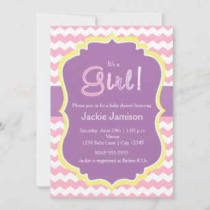 Invitation pour Baby Shower Pastel Girls Spring Ch