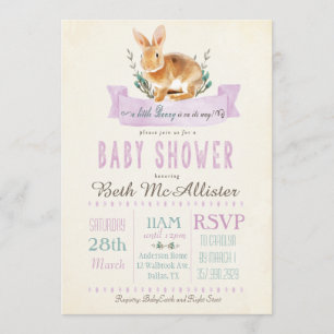 Invitation pour Baby Shower Petit Lapin