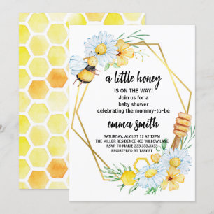 Invitation pour Baby Shower Petite Abeille Miel