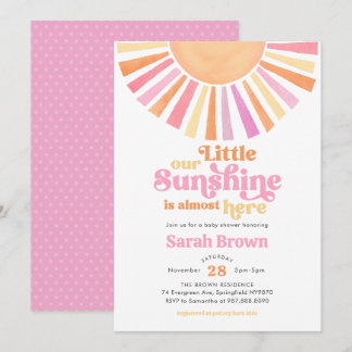 Invitation pour Baby Shower Pink Sunshine