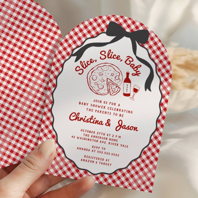 Invitation pour Baby Shower Pizza « Slice Slice Ba (Créateur téléchargé)