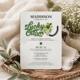 Invitation pour Baby Shower : Porte-Bonheur Trèfle