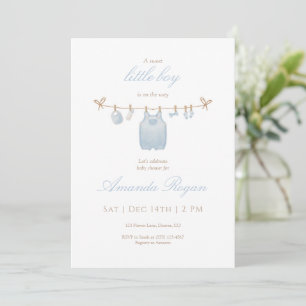 Invitation pour Baby Shower pour Petit Garçon Bleu