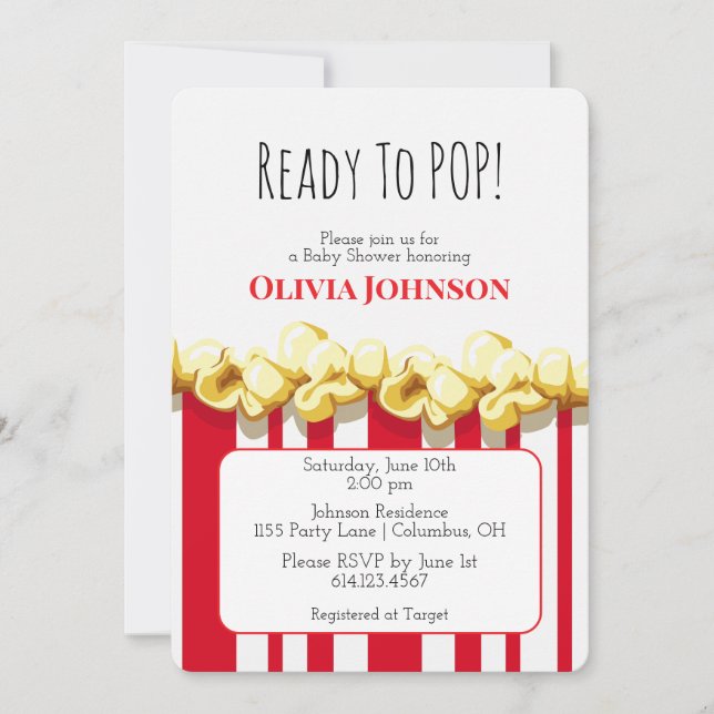 Invitation pour Baby Shower « Prête à exploser ! » (Devant)