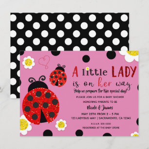 Invitation pour Baby Shower Punaise Rouge Brillant
