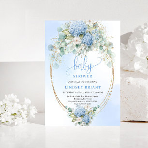 Invitation pour Baby Shower Refined Bohemian Blue 