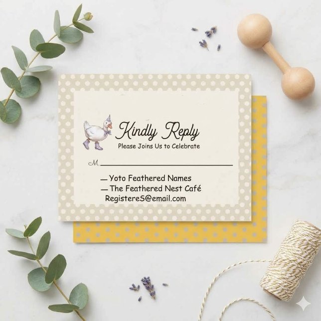 Invitation pour Baby Shower Rétro Canard & Oison (Créateur téléchargé)