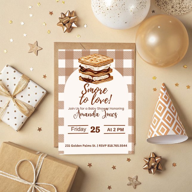 Invitation pour Baby Shower S'mores  (S'mores Baby Shower Invitation )