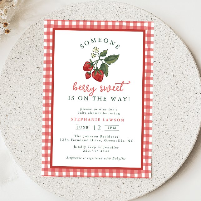 Invitation pour Baby Shower Someone Berry Sweet Gi (Créateur téléchargé)
