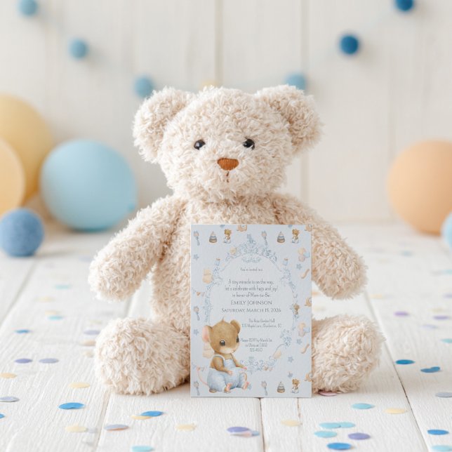 Invitation pour Baby Shower Souris Mignonne (Créateur téléchargé)