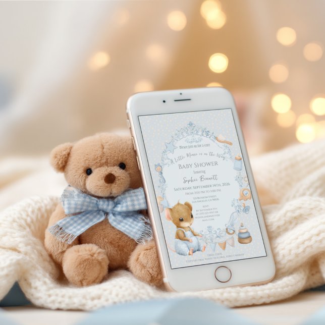 Invitation pour Baby Shower Souris Mignonne Bébé (Créateur téléchargé)
