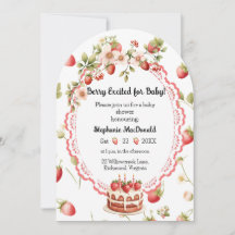 Invitation pour Baby Shower Strawberry Shortcake