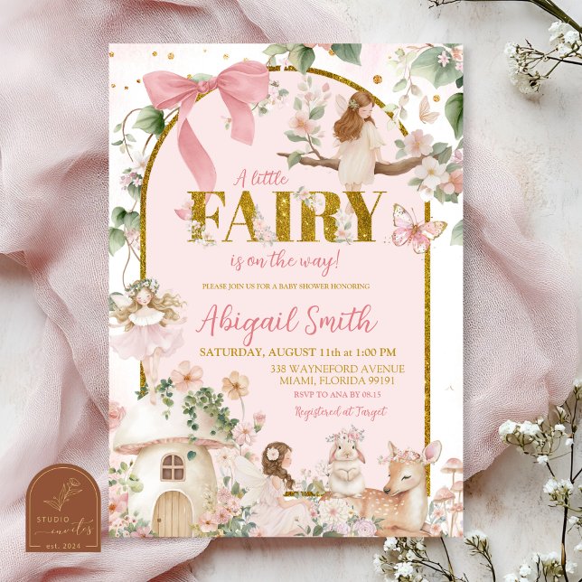 Invitation pour baby shower sur le thème de la fée (Créateur téléchargé)