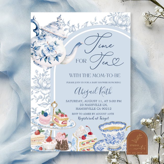 Invitation pour Baby Shower sur le thème de thé da (Créateur téléchargé)