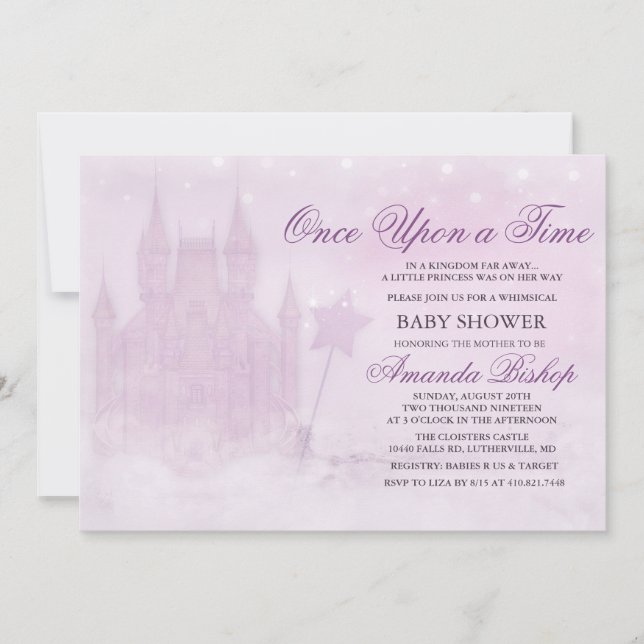 Invitation pour Baby Shower sur le thème Il était  (Devant)
