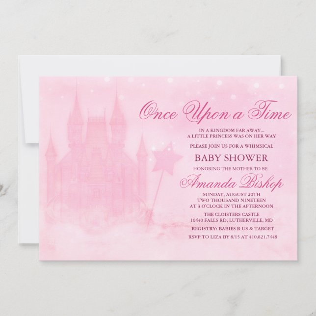 Invitation pour Baby Shower sur le thème Il était  (Devant)