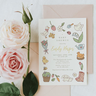 Invitation pour Baby Shower sur les Animaux du Jar