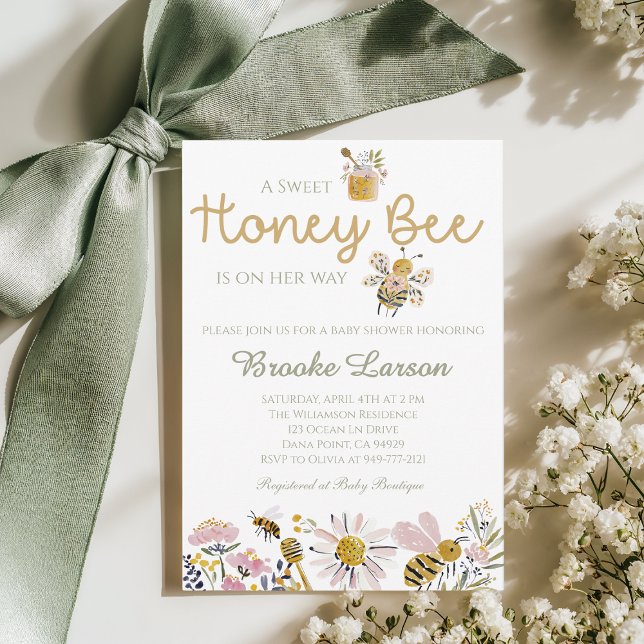 Invitation pour Baby Shower Sweet Honey Bee (Créateur téléchargé)