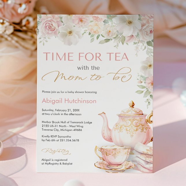 Invitation pour Baby Shower Tea Party (Tea Party Baby Shower Invitation
)