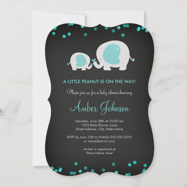 Invitation pour Baby Shower thème Petit Cacahuète  (Devant)