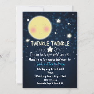 Invitation pour Baby Shower TWINKLE Little Star Sp