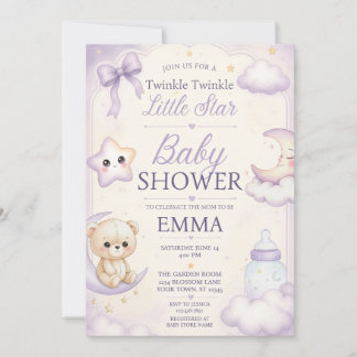 Invitation pour Baby Shower « Twinkle Twinkle Litt