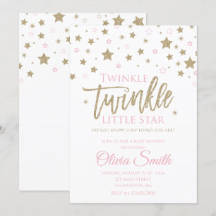 Invitation pour Baby Shower Twinkle Twinkle Little