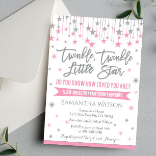 Invitation pour Baby Shower Twinkle Twinkle Little
